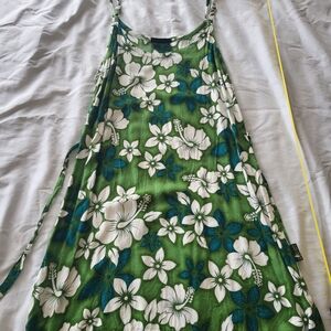 Green Floral Sleeveless Dress